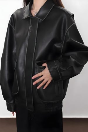 Style Core Aesthetics, New Style Trends - Vintage Faux Leather Jacket