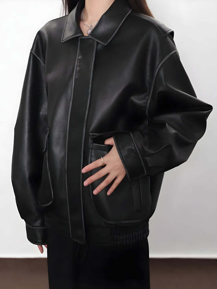 Style Core Aesthetics, New Style Trends - Vintage Faux Leather Jacket Style Core Aesthetics, New Style Trends - Vintage Faux Leather Jacket