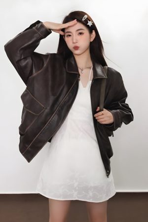 Style Core Aesthetics, New Style Trends - Vintage Faux Leather Jacket