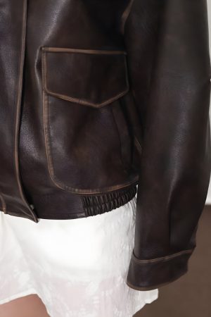 Style Core Aesthetics, New Style Trends - Vintage Faux Leather Jacket