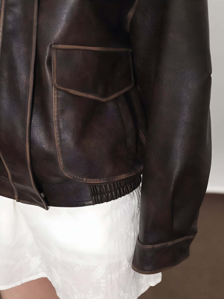 Style Core Aesthetics, New Style Trends - Vintage Faux Leather Jacket Style Core Aesthetics, New Style Trends - Vintage Faux Leather Jacket