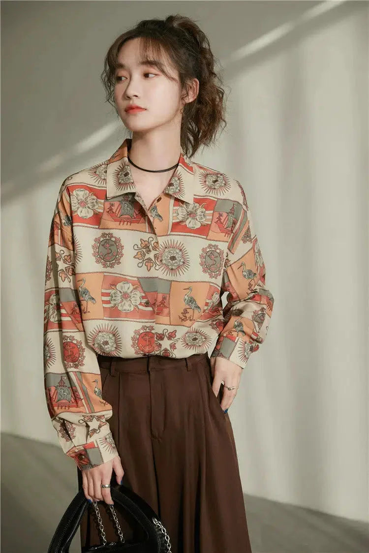 Style Core Aesthetics, New Style Trends - Vintage Figured Grandmacore Shirt