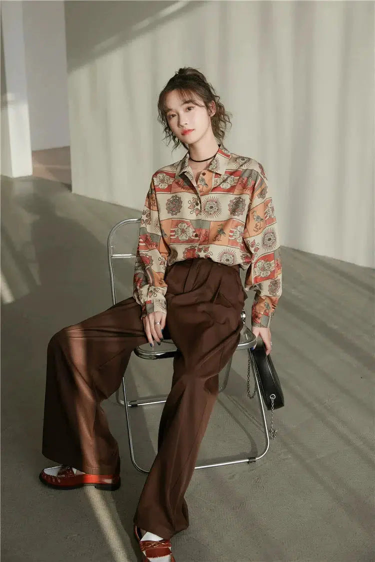 Style Core Aesthetics, New Style Trends - Vintage Figured Grandmacore Shirt