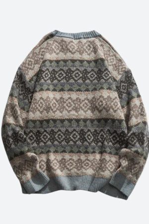 Style Core Aesthetics, New Style Trends - Vintage Jacquard Knitted Sweater