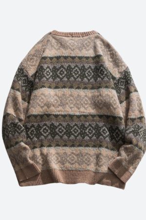 Style Core Aesthetics, New Style Trends - Vintage Jacquard Knitted Sweater