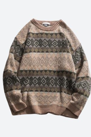 Style Core Aesthetics, New Style Trends - Vintage Jacquard Knitted Sweater