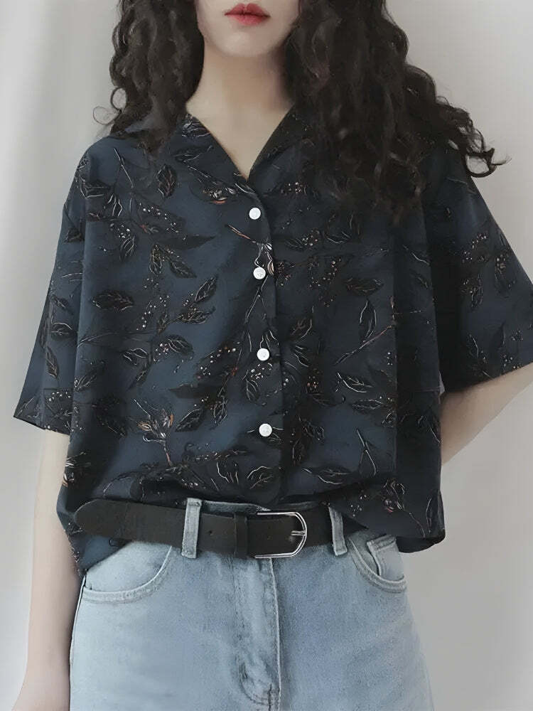 Style Core Aesthetics, New Style Trends - Vintage Leaf Designed Shirt Style Core Aesthetics, New Style Trends - Vintage Leaf Designed Shirt