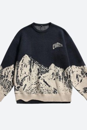 Style Core Aesthetics, New Style Trends - Vintage Mountain Knitted Sweater