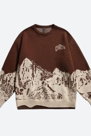 Style Core Aesthetics, New Style Trends - Vintage Mountain Knitted Sweater