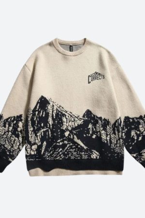 Style Core Aesthetics, New Style Trends - Vintage Mountain Knitted Sweater