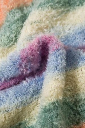 Style Core Aesthetics, New Style Trends - Vintage Multicolored Yarn Plush Sweater Vest