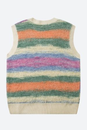 Style Core Aesthetics, New Style Trends - Vintage Multicolored Yarn Plush Sweater Vest