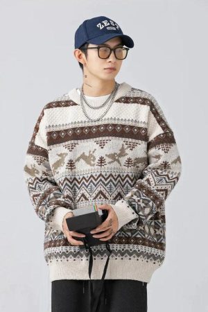 Style Core Aesthetics, New Style Trends - Vintage Rabbits Knitted Sweater