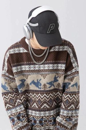 Style Core Aesthetics, New Style Trends - Vintage Rabbits Knitted Sweater