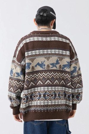 Style Core Aesthetics, New Style Trends - Vintage Rabbits Knitted Sweater