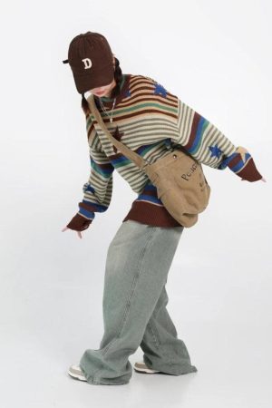 Style Core Aesthetics, New Style Trends - Vintage Star Printed Knit Sweater