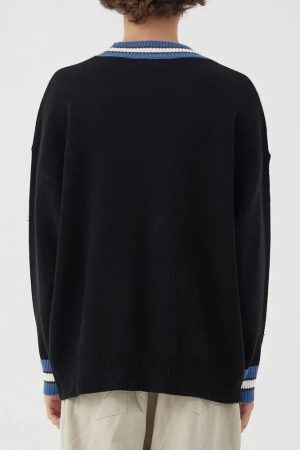 Style Core Aesthetics, New Style Trends - Vintage Teddy Embroidered Knitted Sweater