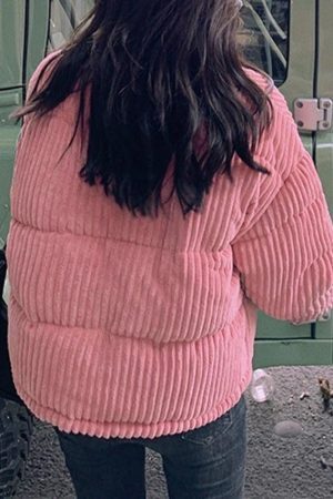 Style Core Aesthetics, New Style Trends - Vintage Zip Up Corduroy Padded Jacket