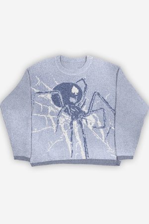 Style Core Aesthetics, New Style Trends - 'Webcore' Spider Knit Sweater