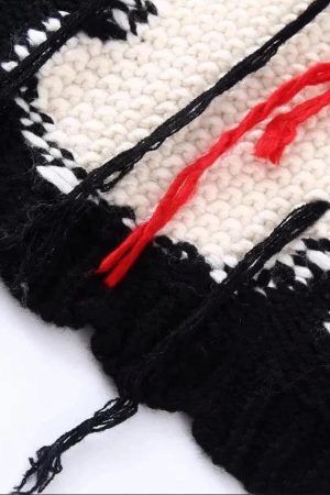 Style Core Aesthetics, New Style Trends - Weirdcore Flower Embroidered Knitted Sweater Vest