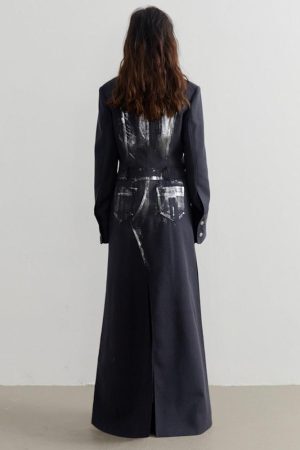 Style Core Aesthetics, New Style Trends - White Distressed Long Blazer