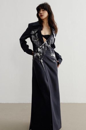 Style Core Aesthetics, New Style Trends - White Distressed Long Blazer