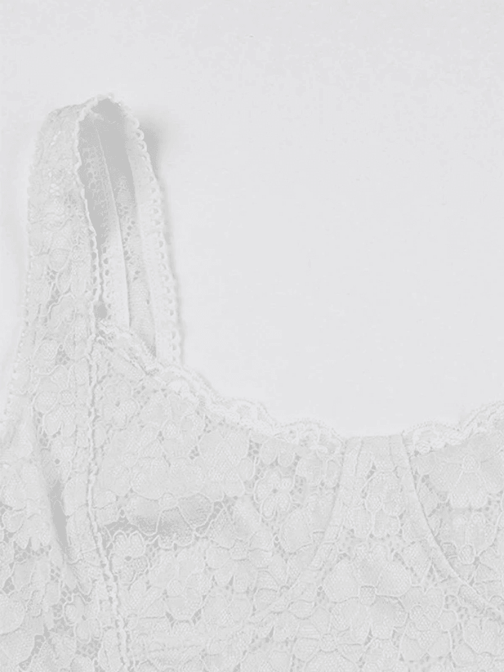 Style Core Aesthetics, New Style Trends - White Lace Cropped Tank Top Style Core Aesthetics, New Style Trends - White Lace Cropped Tank Top