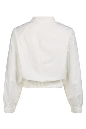Style Core Aesthetics, New Style Trends - White Stretchy Hem Cargo Style Thin Crop Jacket