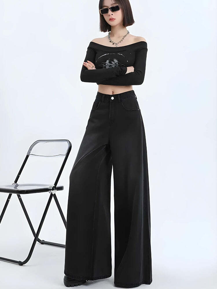 Style Core Aesthetics, New Style Trends - Wide Leg Regular Waist Jeans Style Core Aesthetics, New Style Trends - Wide Leg Regular Waist Jeans