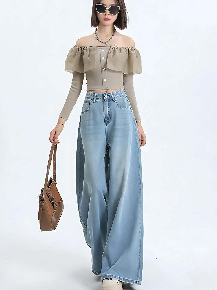 Style Core Aesthetics, New Style Trends - Wide Leg Regular Waist Jeans Style Core Aesthetics, New Style Trends - Wide Leg Regular Waist Jeans