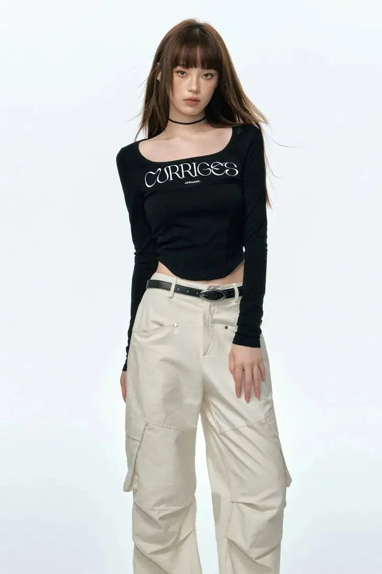 Style Core Aesthetics, New Style Trends - Wide Neck Corset Crop Top