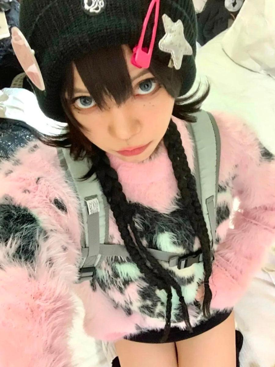 Style Core Aesthetics, New Style Trends - Y2K Aesthetic Fuzzy Sweater Style Core Aesthetics, New Style Trends - Y2K Aesthetic Fuzzy Sweater