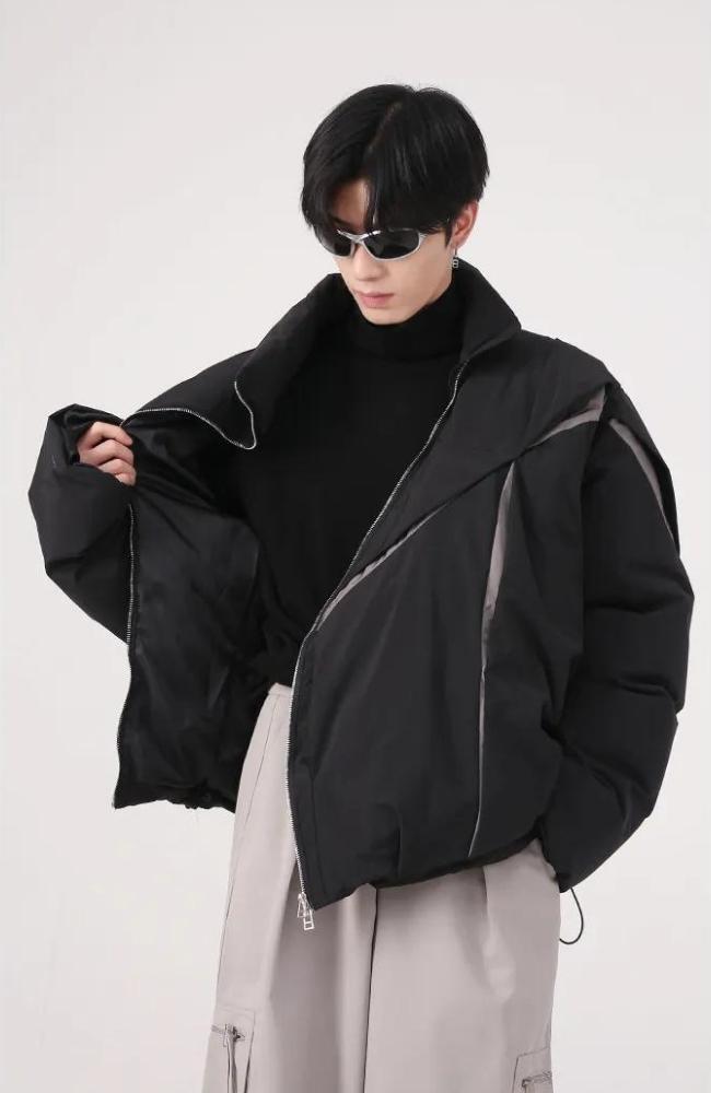 Style Core Aesthetics, New Style Trends - Y2K Asymmetrical Zipper Puffer Jacket Style Core Aesthetics, New Style Trends - Y2K Asymmetrical Zipper Puffer Jacket