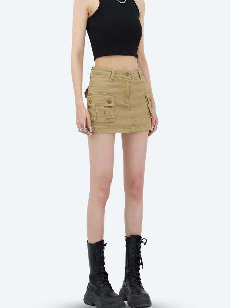 Style Core Aesthetics, New Style Trends - Y2K Cargo Denim Mini Skirt Style Core Aesthetics, New Style Trends - Y2K Cargo Denim Mini Skirt
