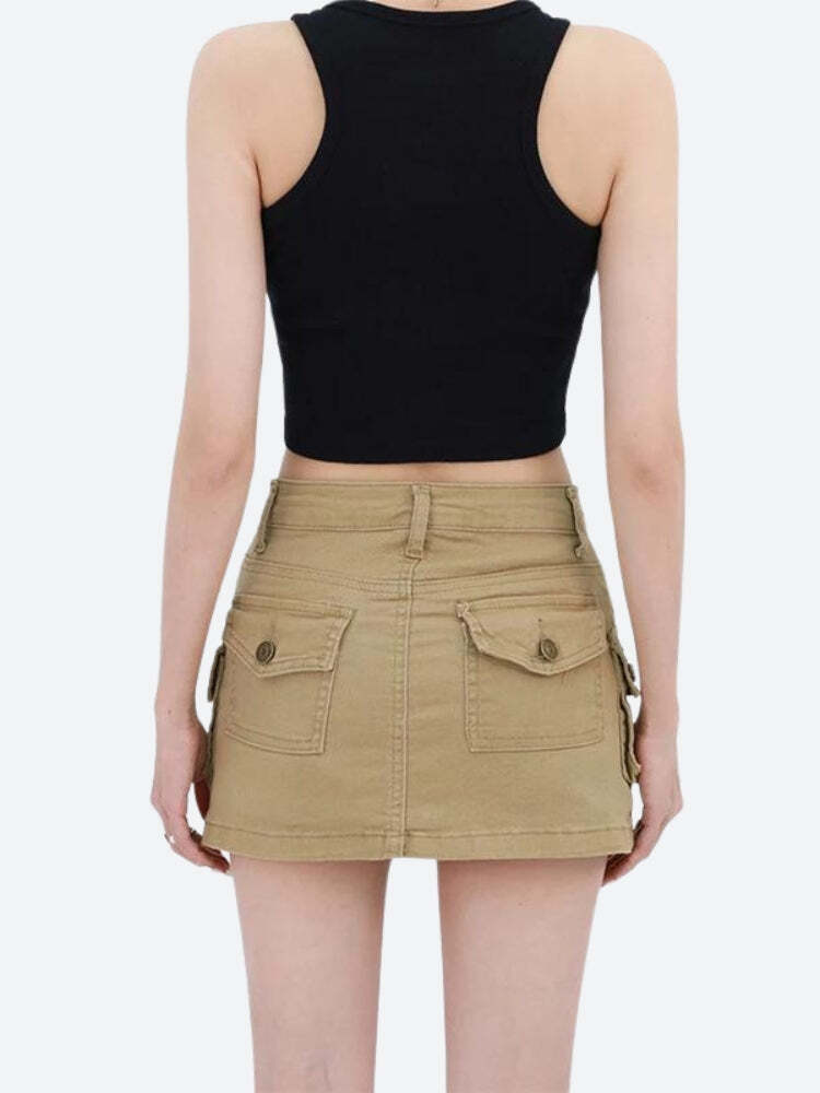 Style Core Aesthetics, New Style Trends - Y2K Cargo Denim Mini Skirt Style Core Aesthetics, New Style Trends - Y2K Cargo Denim Mini Skirt