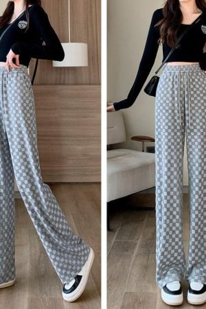 Style Core Aesthetics, New Style Trends - Y2K Checkered Sweatpants