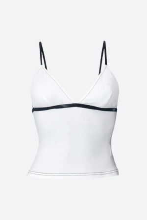 Style Core Aesthetics, New Style Trends - Y2K Contrast Basic Top