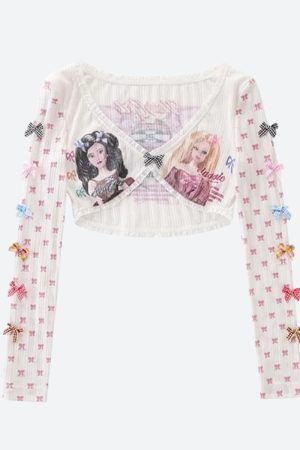 Style Core Aesthetics, New Style Trends - Y2K Coquette Barbie Crop Top