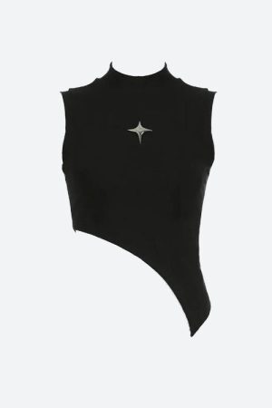 Style Core Aesthetics, New Style Trends - Y2K Corduroy Asymmetric Crop Top