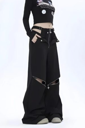 Style Core Aesthetics, New Style Trends - Y2K Cut Out Waist Pants