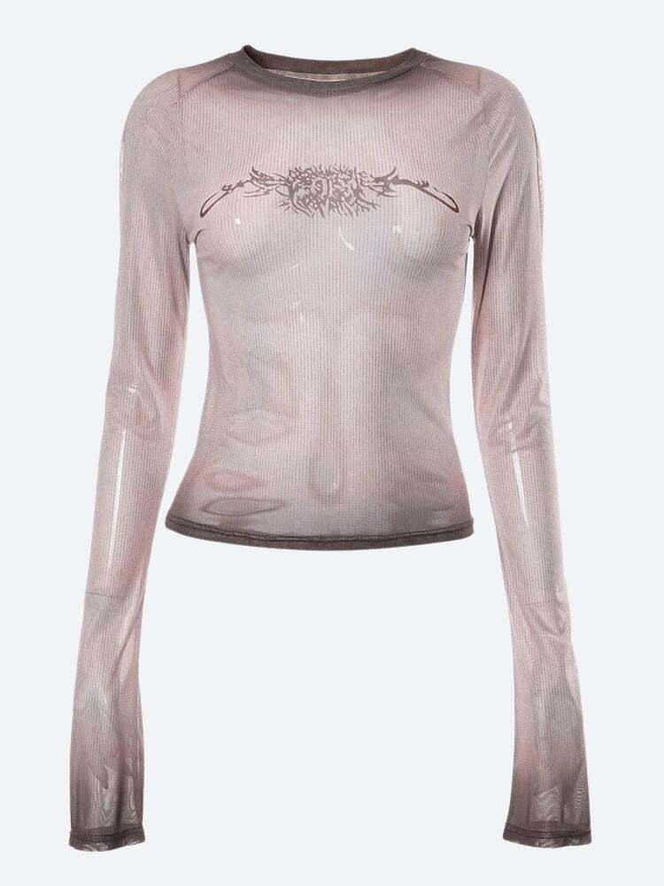 Style Core Aesthetics, New Style Trends - Y2K Cyberpunk Sigilism Sheer Top Style Core Aesthetics, New Style Trends - Y2K Cyberpunk Sigilism Sheer Top