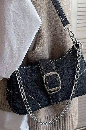 Style Core Aesthetics, New Style Trends - Y2K Denim Baguette Bag