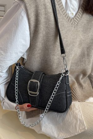 Style Core Aesthetics, New Style Trends - Y2K Denim Baguette Bag