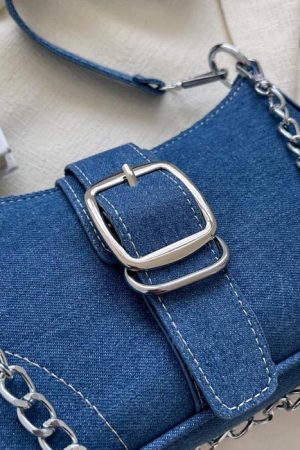 Style Core Aesthetics, New Style Trends - Y2K Denim Baguette Bag