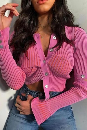 Style Core Aesthetics, New Style Trends - Y2K Detachable Sleeves Crop Cardigan