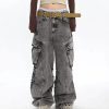 Style Core Aesthetics, New Style Trends - Y2K Distressed Big Pockets Cargo Jeans