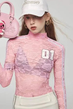 Style Core Aesthetics, New Style Trends - Y2K Embroidered Lace Top