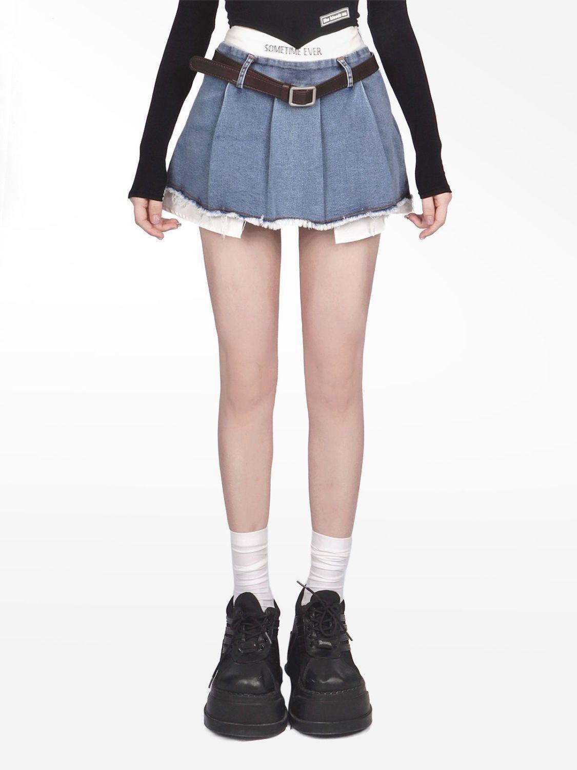 Style Core Aesthetics, New Style Trends - Y2K Fake Two Piece Pleated Mini Skirt Style Core Aesthetics, New Style Trends - Y2K Fake Two Piece Pleated Mini Skirt
