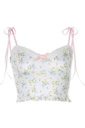 Style Core Aesthetics, New Style Trends - Y2K Floral Tank Top