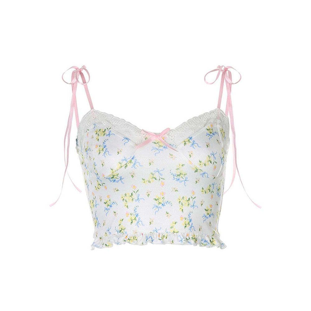 Style Core Aesthetics, New Style Trends - Y2K Floral Tank Top